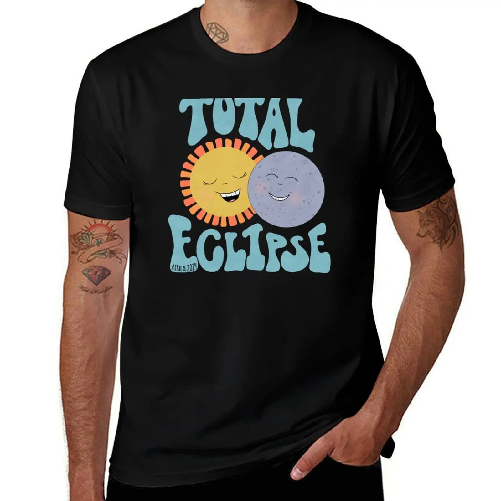 Total Eclipse Cute Moon and Sun 2024 T-Shirt new edition graphics graphic shirts boys whites mens champion t shirts