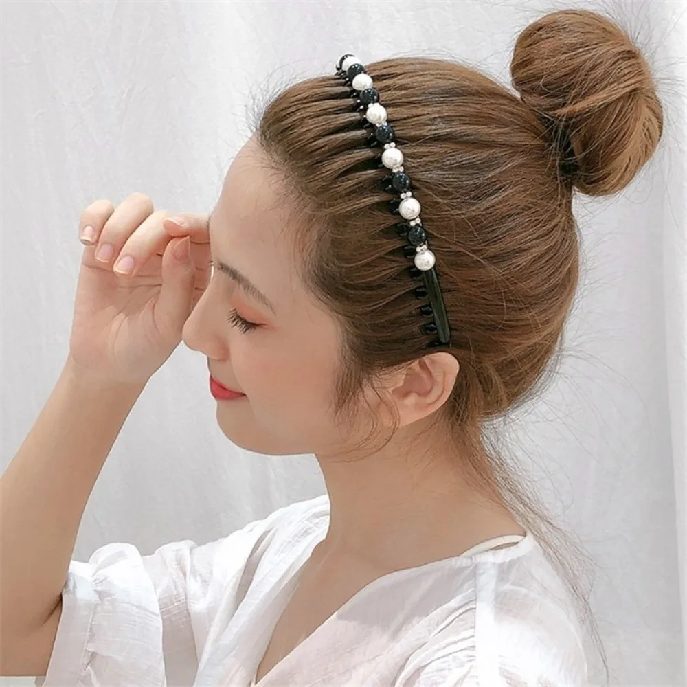 

Simple Temperament Rhinestone Women Toothed Non-slip Wash Face Hair Hoop Pearl Headband Hair Accessories Hair Band