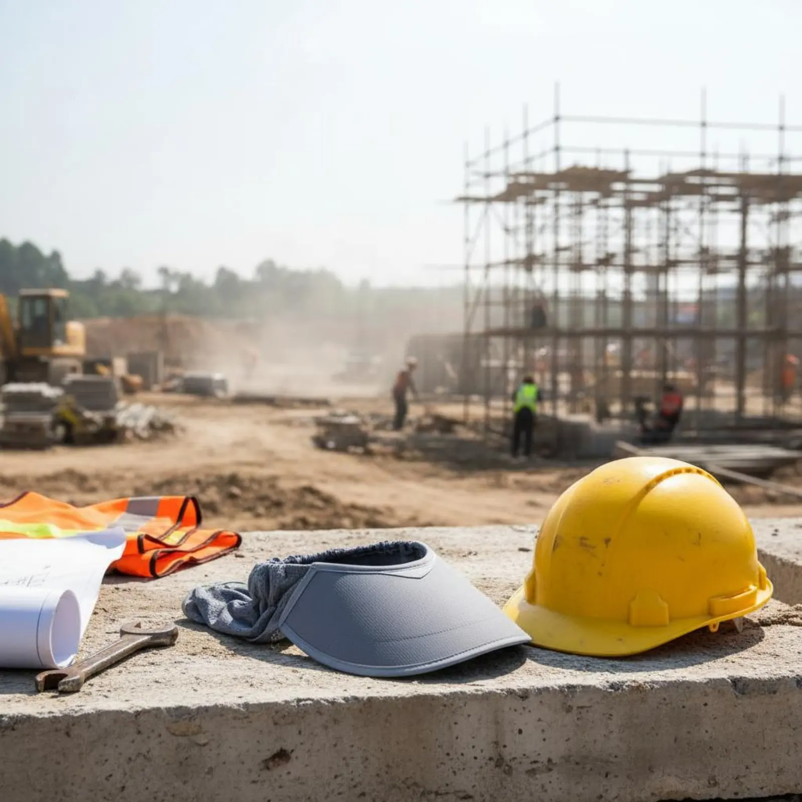Safety Helmet Sun Visor High Visibility Hard Hat Sun Shade Full Edge Neck Shade Breathable Mesh Hard Hat Neck Guard