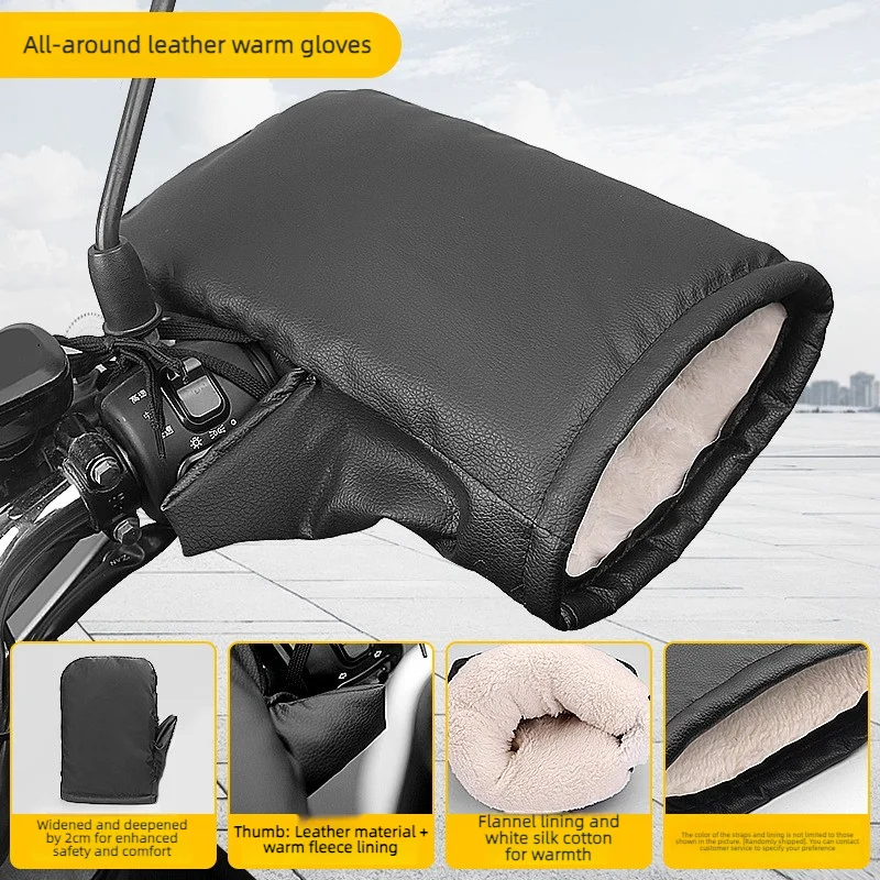 Motorcycle Handlebar Muffs Windproof Winter Mitts Warmer Gloves Waterproof Handmuffs Bicycle Handle Cover Hand Warm Motor Bike