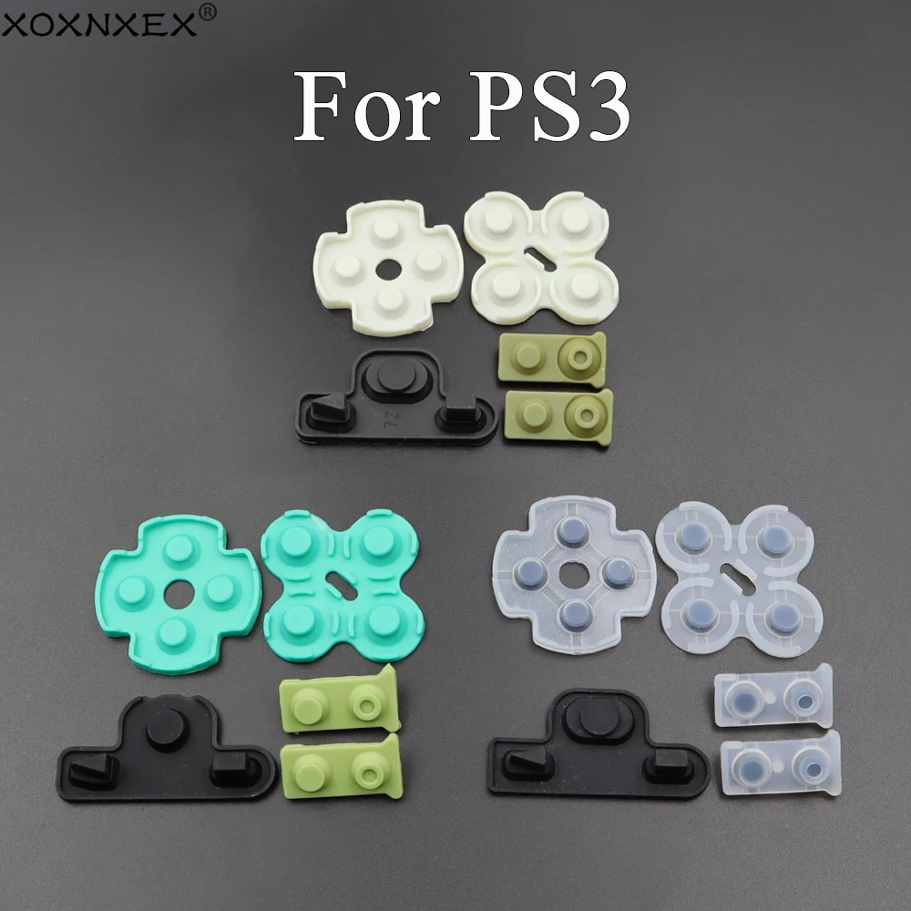2/5/10 Sets für PS3-Controller Weiche Gummi-Ersatz-Silikon-Leitfähige Klebende Tastenauflage