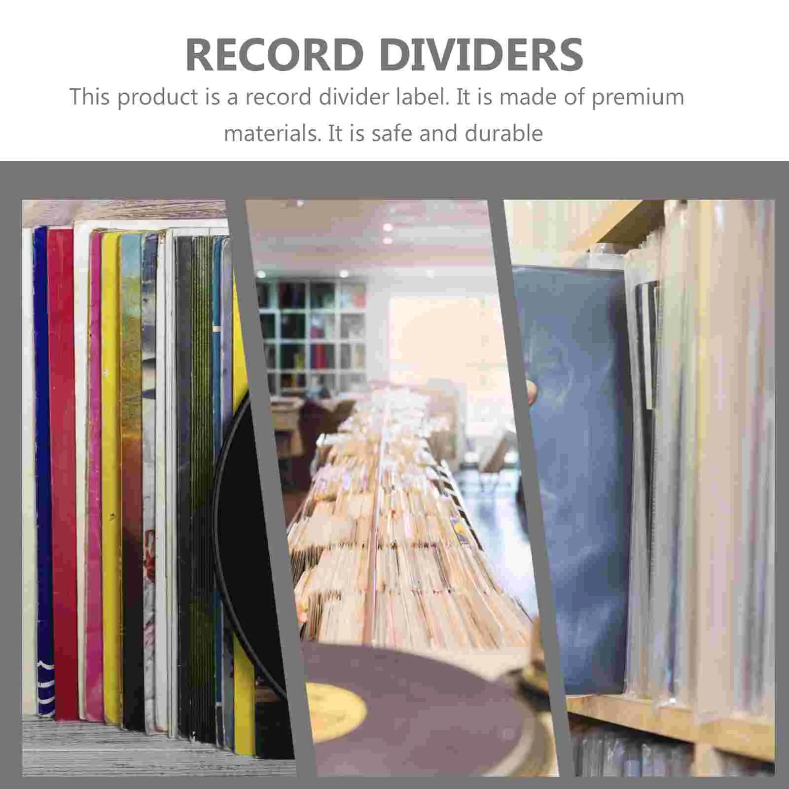 6 Pcs Record Sorting Card Office Vinyl Records Alphabetical Dividers Tabs 175X35X01CM Acrylic CD Label