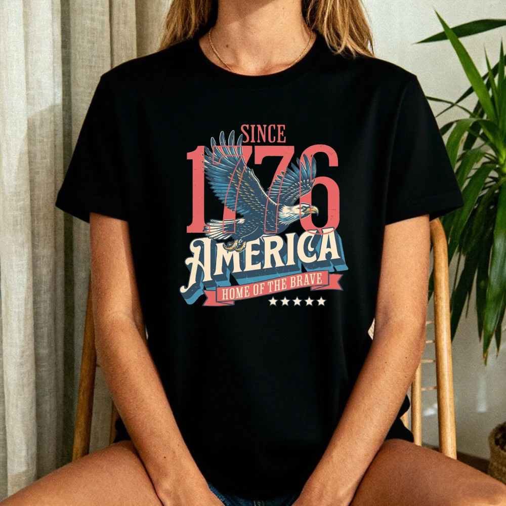 

Vintage 1776 America Patriotic Eagle T-Shirt Since 1776 Tee Fourth of July Celebration Shirt Retro Independence Day Unisex Tops