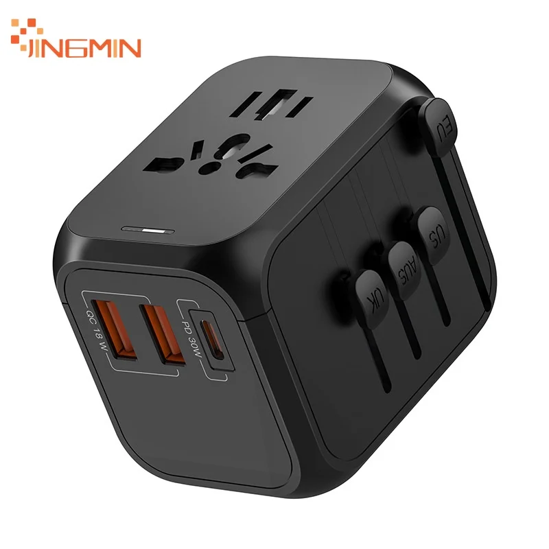 

PD 30W Global Adaptor Plug Socket Universal Travel Adapter Mobile Phones Tablet laptop USB Quick Charger AU EU US UK