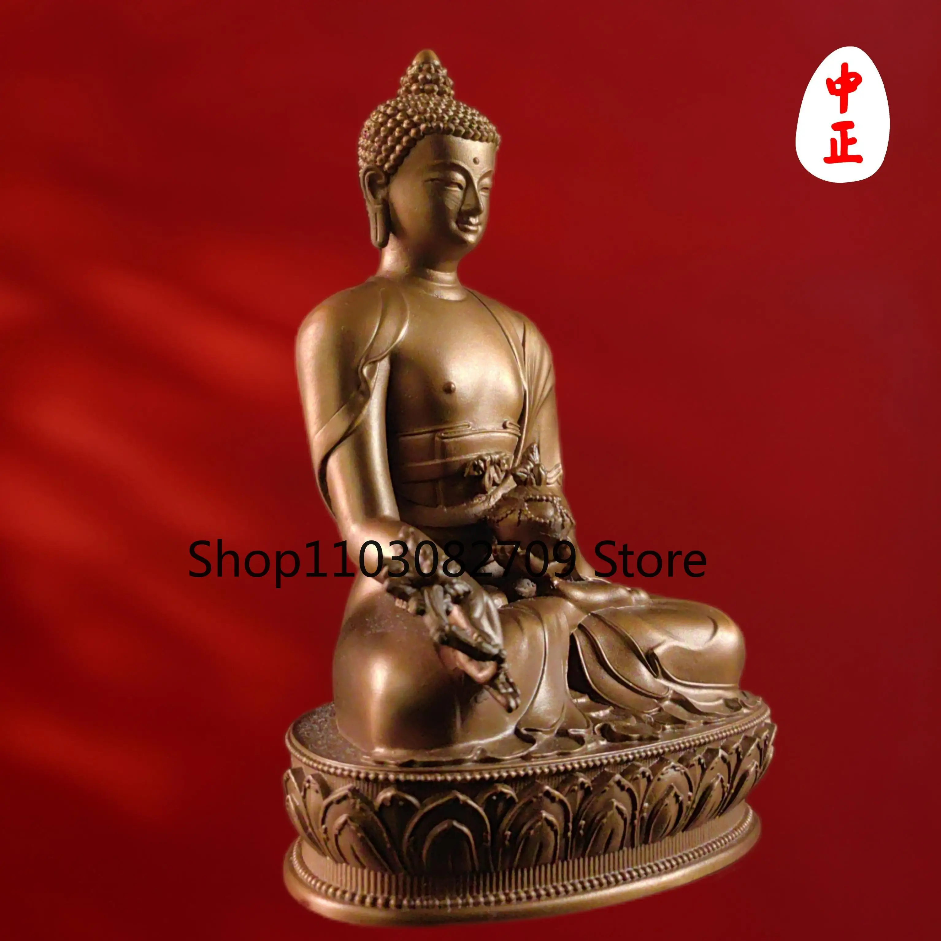 Zhongzheng statue intangible cultural heritage workshop pharmacist Buddha gold, silver and copper materials support customized h