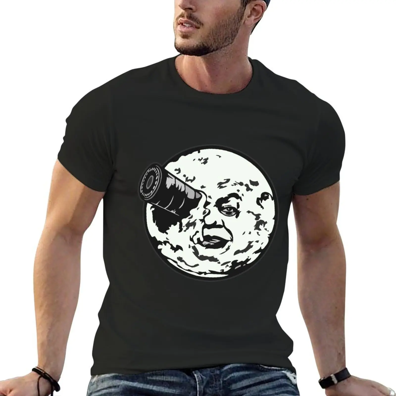 A Trip to the Moon - face only T-shirt customizeds cute clothes aesthetic clothes Blouse heavy weight t shirts for men