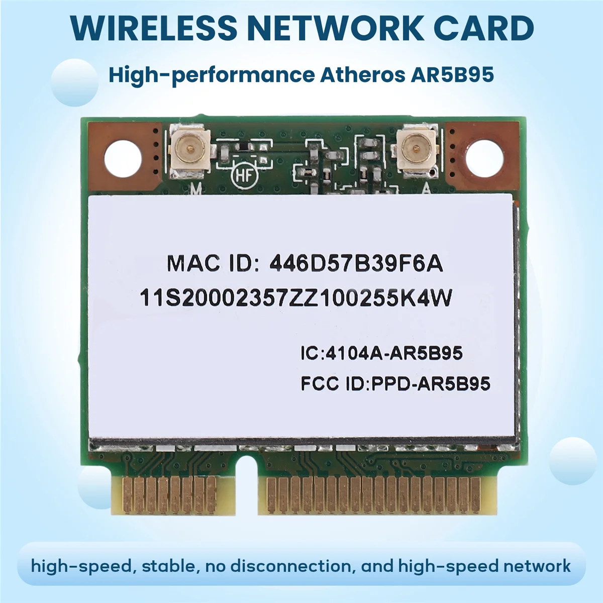WHQT Atheros AR5B95 AR9285 Беспроводная сетевая карта 2,4G 150 Мбит/с PCI-E Встроенная сетевая карта половинной высоты для X230 G460