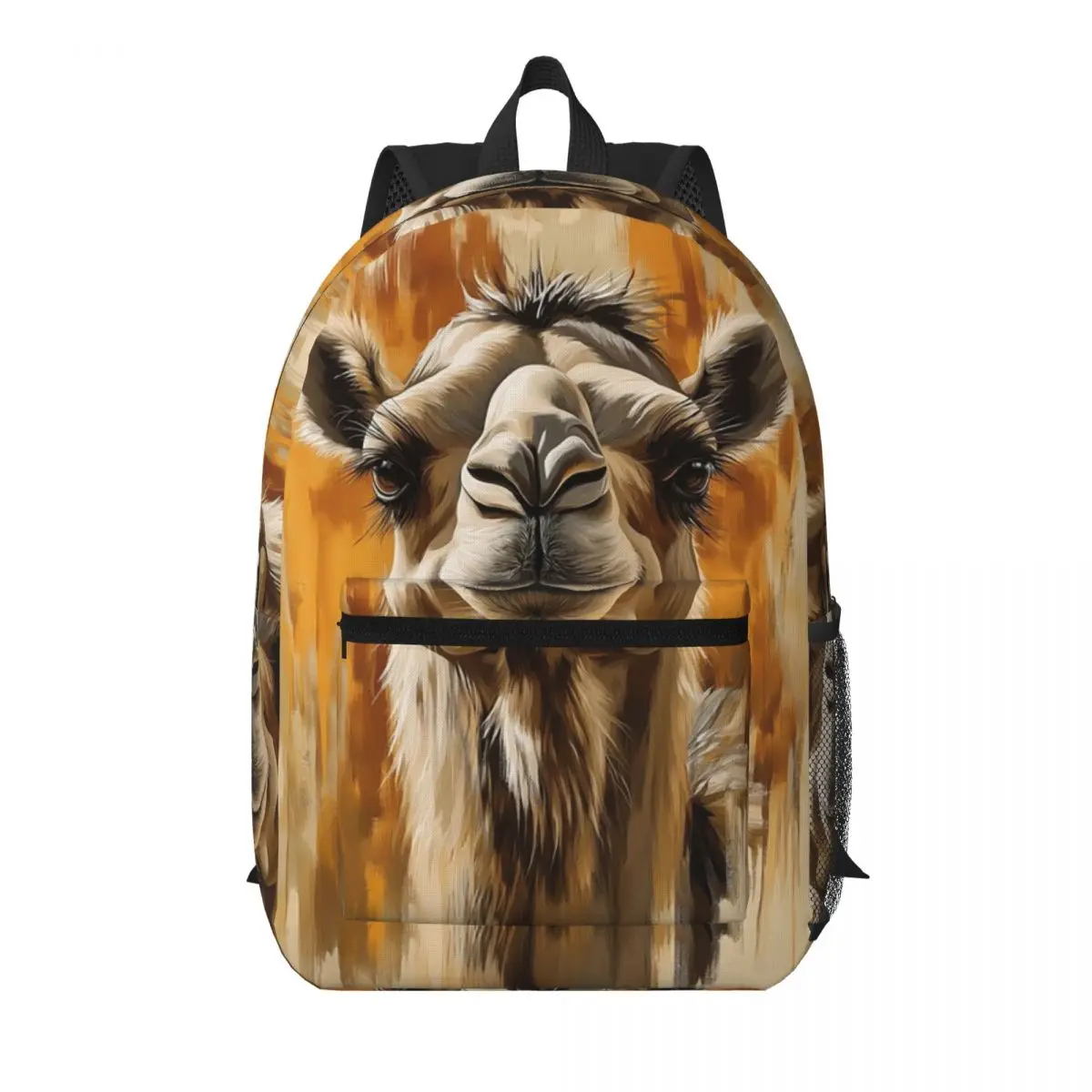 

Camel Sahara Print Realistic Student Backpack School Bag Hiking Travel Daypack for Men Women Bookbag Shoulder Bags