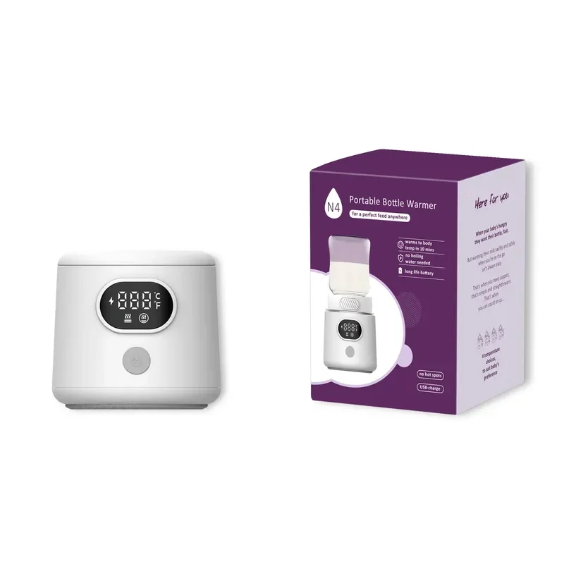 Large Battery 8800mAh Fast Heating Milk Warmer ABS Multi-Temperature Adjustable N4 Milk Bottle Warmer