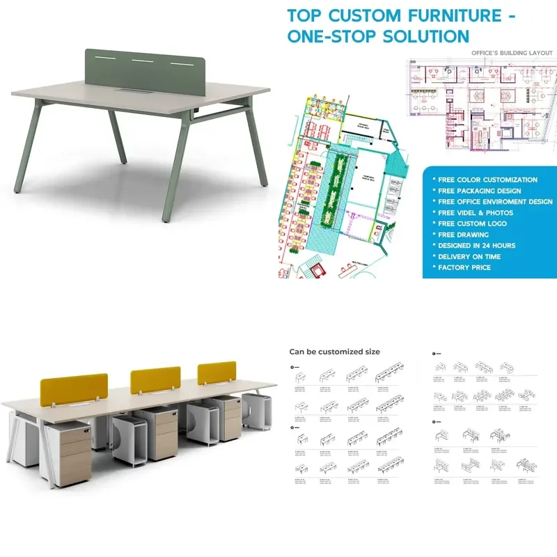 commercial furniture office desk chair Staff cubicle workstation Modular office partitions Mesa De Oficina wooden office