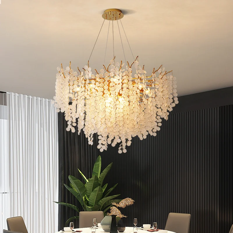 

Luxury Round Crystal Pendant Chandelier Designer Lamp for Bedroom Living Room Dining Kitchen Home LED Lighting Decor Hanglamp