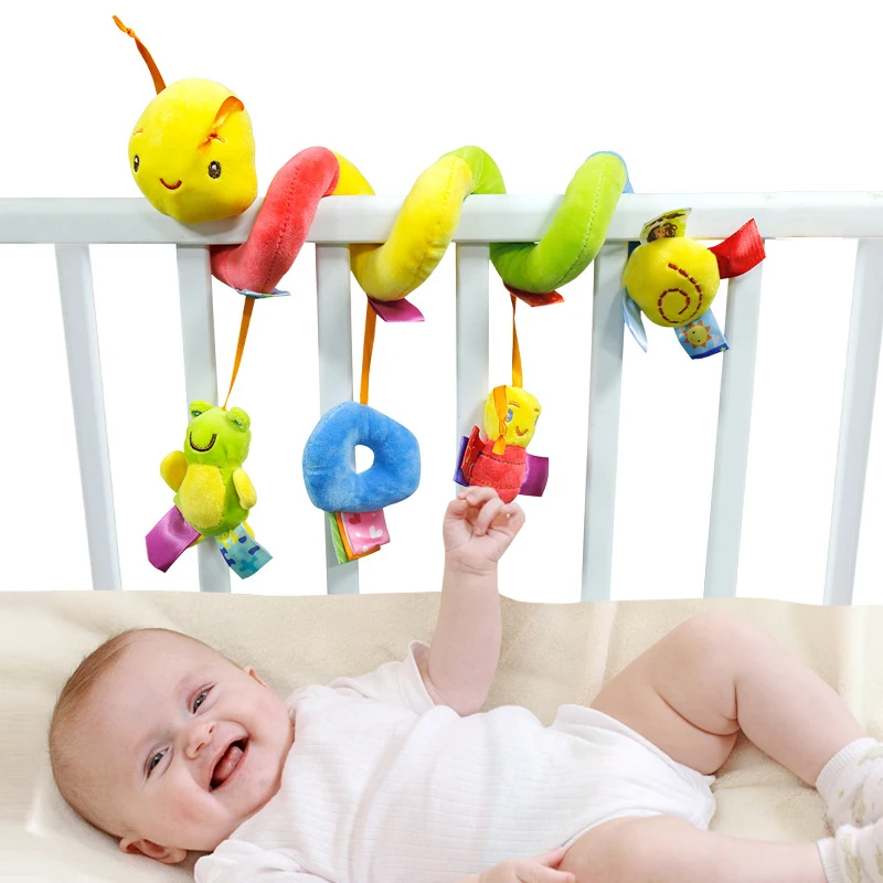 Children Activity Spiral Crib Toddler Bed Bell Baby Rattles Educational Toys Baby Playing Kids Stroller Hanging Doll Toy