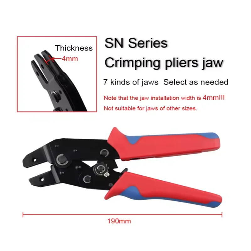 Crimping tool pliers Alloy jaws SN-2546B 58B 02C  06WF X6  used for crimping terminals Jaw slot width 4mm