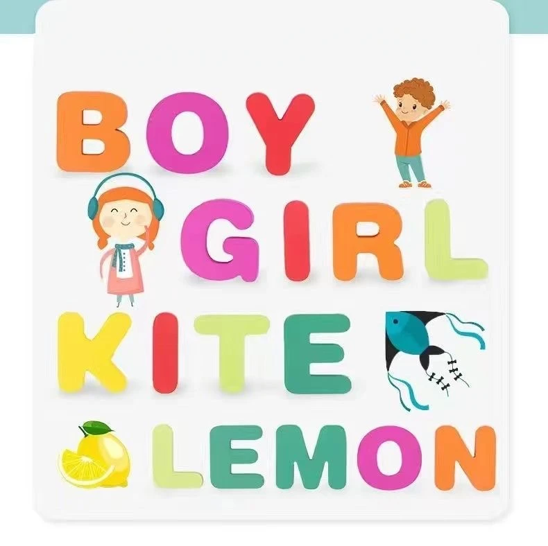 Tablero de rompecabezas del alfabeto de madera, rompecabezas de madera con números, juguete educativo para niños pequeños, juguete de aprendizaje