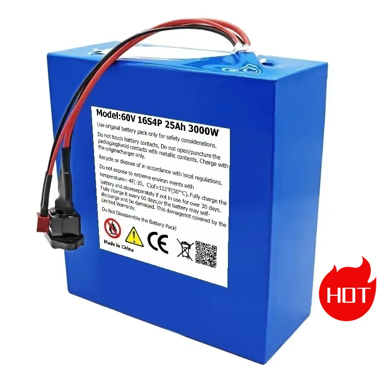 

60V 25Ah Li-ion Battery Pack – High-Power for E-Bikes & Scooters | 3000W Motor | Includes BMS & Charger