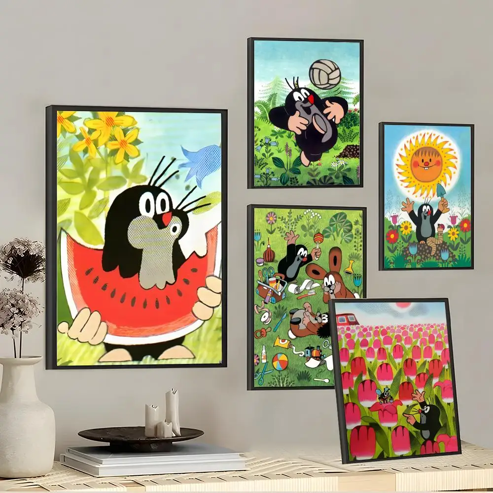 

Картина-калиграфия L-Little Mole на хлопковом холсте, постер для стены - эстетичная живопись для гостиной, спальни, домашнего декора