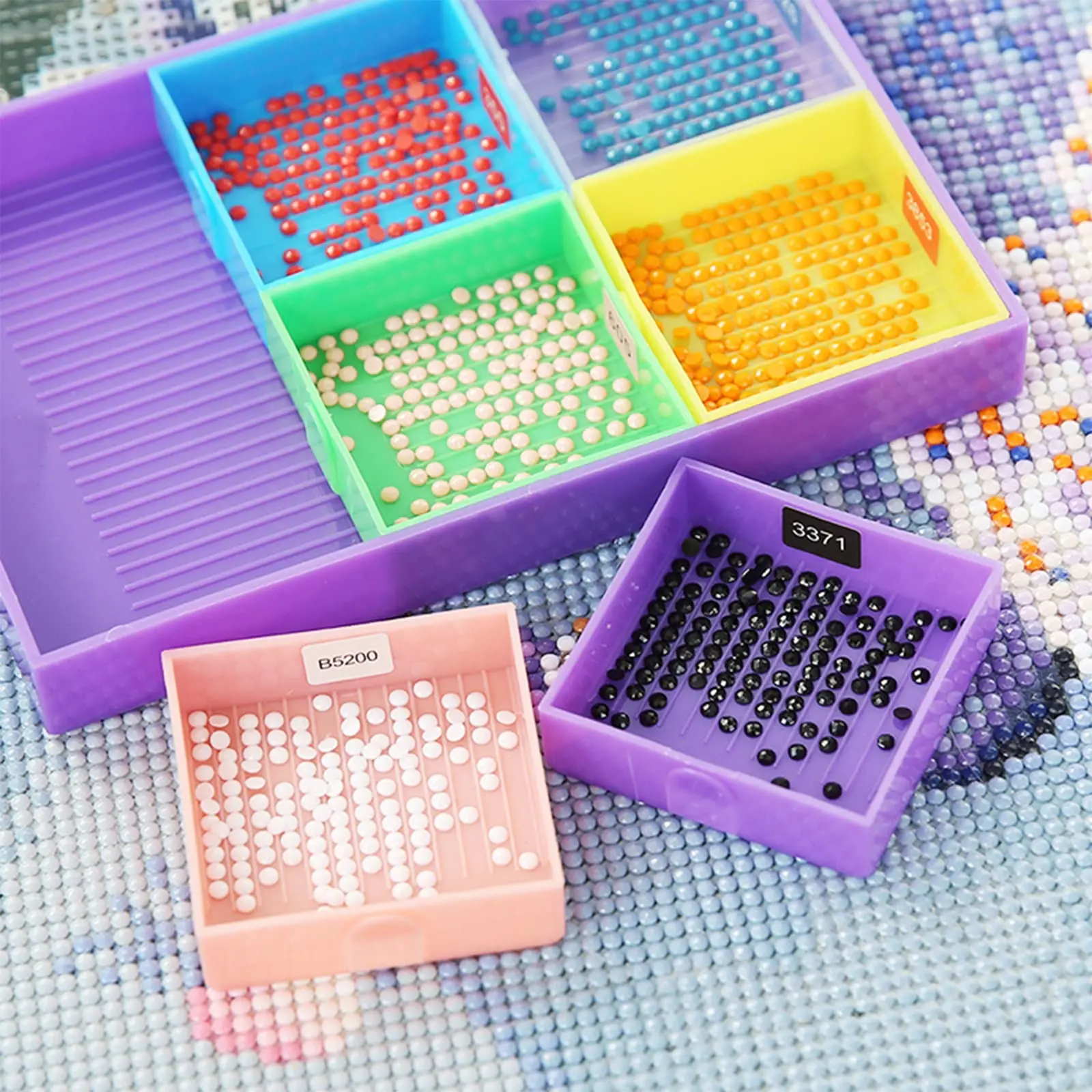 1pc 6 Grids Palette Diamond Painting Accessory Tray Kits Large Capacity Plate Tool Nail Art Beading Plates Cross Stitch