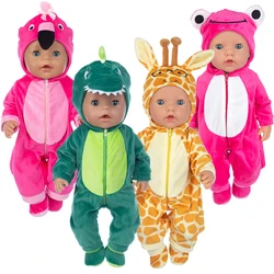 Doll Clothes 16-18Inch/40-45cm Cute Animal Hoodie Set Fit Baby New Born Doll Clothes Coat Baby Doll Animal Clothes Girl Gift