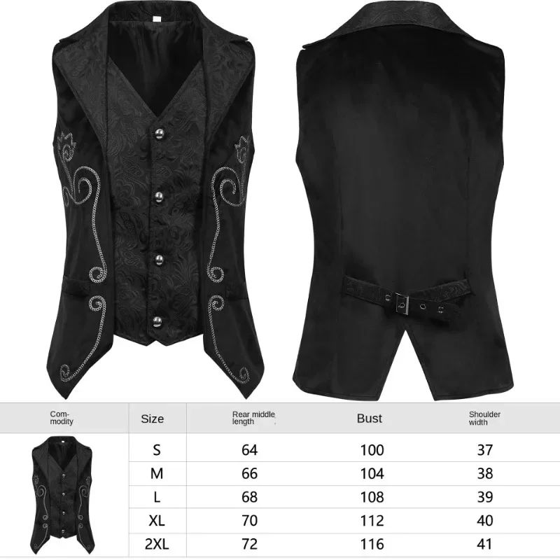 Wish New Men\'s Medieval Costume Retro Gothic Long Dress Vest Halloween Costume Cosplay Costumes Halloween Costumes