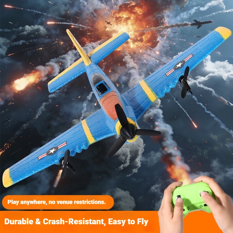 Zy 908 Rc Airplane 2 4G Two Channel P51 Mustang Fighter Fixed Wing Glider Remote Control Aircraft For Adult Flying Hobby