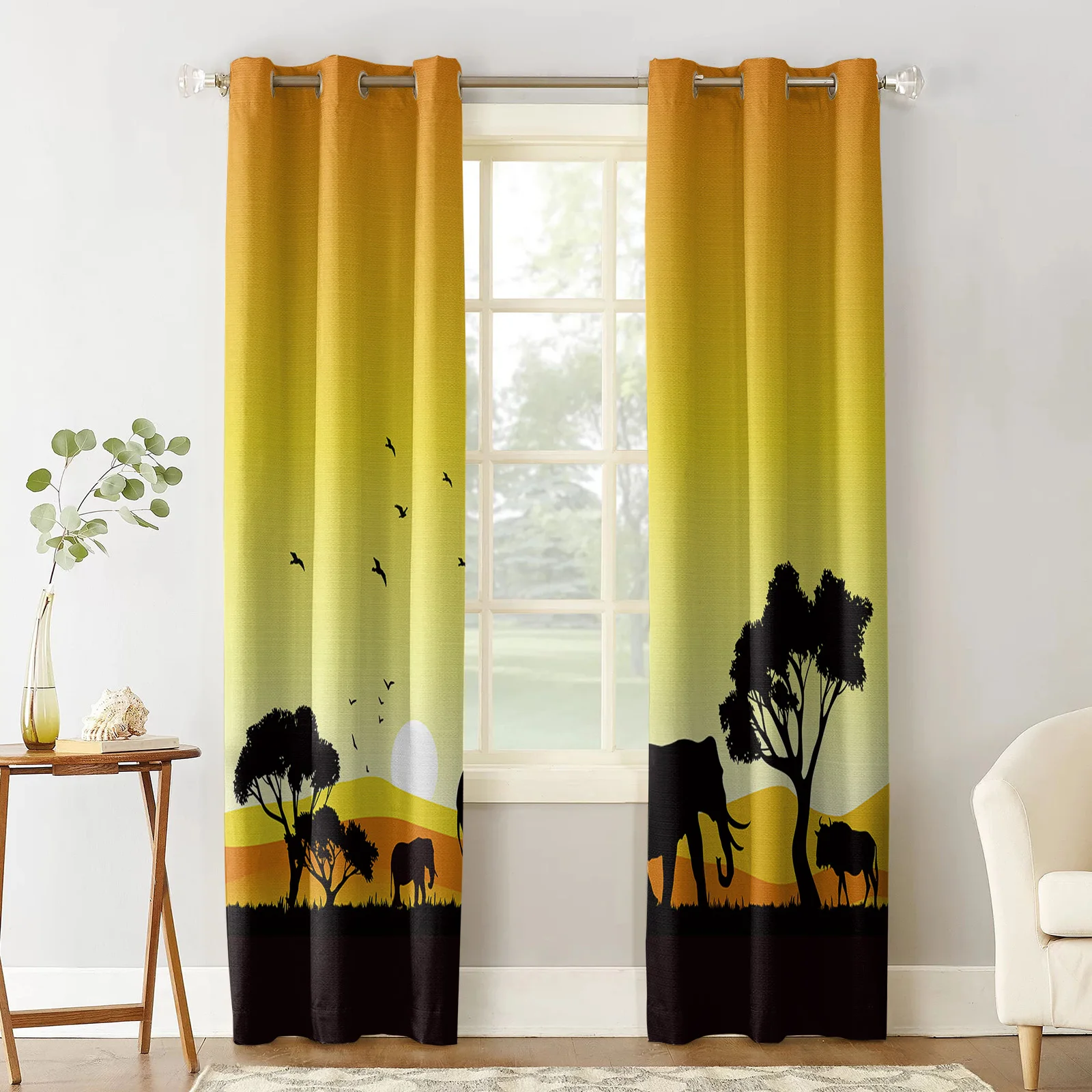 Early Morning Woods Fog Window Treatment Living Room Curtain Kids Bedroom Decorative Kitchen Curtains Drapes