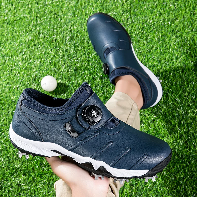 Waterproof Golf Shoes Men\'s Golf Training Shoes Grass Anti Slip Walking Shoes Size 37-46 Men\'s Black White Blue Golf Sneakers