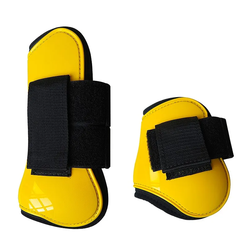 PU Shell Jumping Horse Leg Guards, Espessamento Elástico, Almofada Interna, Gancho e Loop Fastener, Leggings