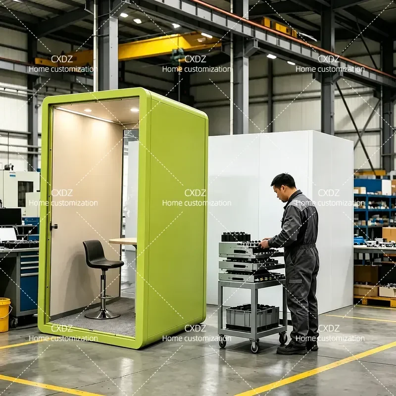 ZHS Soundproof Office Phone Booth Movable Silent Cabin for Live Streaming Learning Reception Room Smart Warehouse Equipment Pod