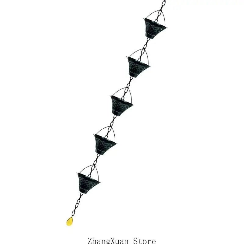 Funktionelle Garten-Regenkette mit Antik-Bronze-Finish für Entwässerungslösung 3XUF – Detail 9