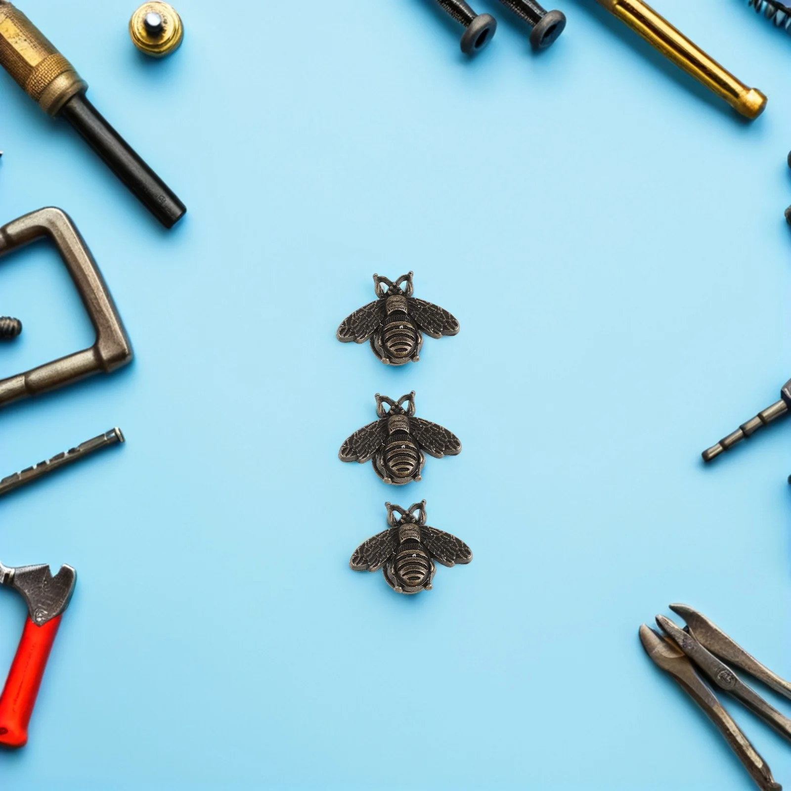 

20Pcs Bee Shape Cabinet Knob Vintage Metal Drawer Pulls for Kitchen Wardrobe Dresser DIY Home Decor Handles Bee Cabinet Knobs