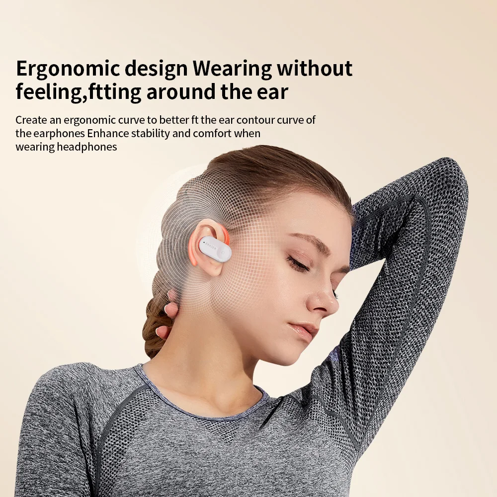 Lenovo ERAZER QT88 Sport draadloze oortelefoon over het oor Bluetooth 5.4 met microfoon Waterdichte functie voor fitness en hardlopen