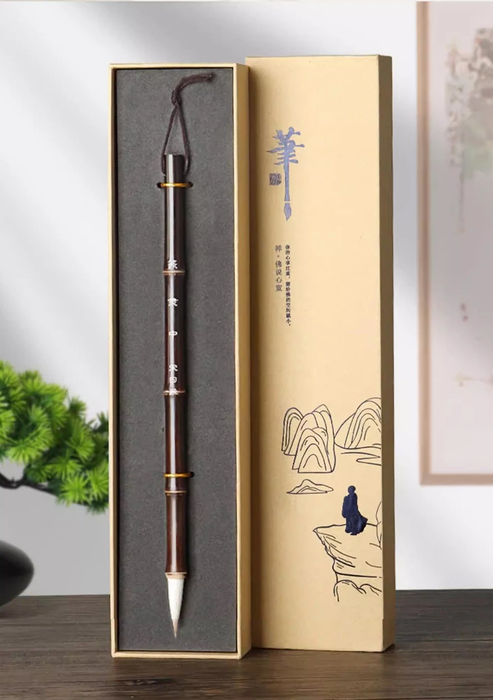 material-de-arte-juego-profesional-de-pinceles-de-caligrafia-pelo-de-cabra-puro-y-mixto-punta-mediana-para-caligrafia-de-sello-y-cancilleria-de-principiante-a-maestro-estuche-de-regalo-de-papel-ideal-para-escuela