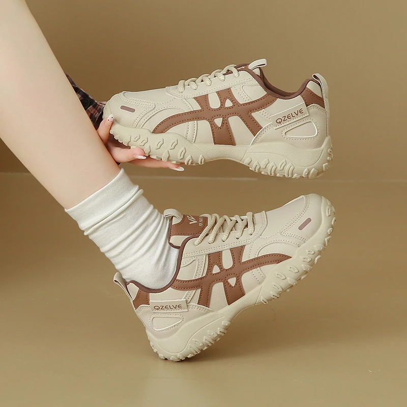 

CRLAYDK винтажные женские кроссовки на шнуровке, кожаная модная нескользящая обувь, удобная повседневная прогулочная обувь, весенний теннис