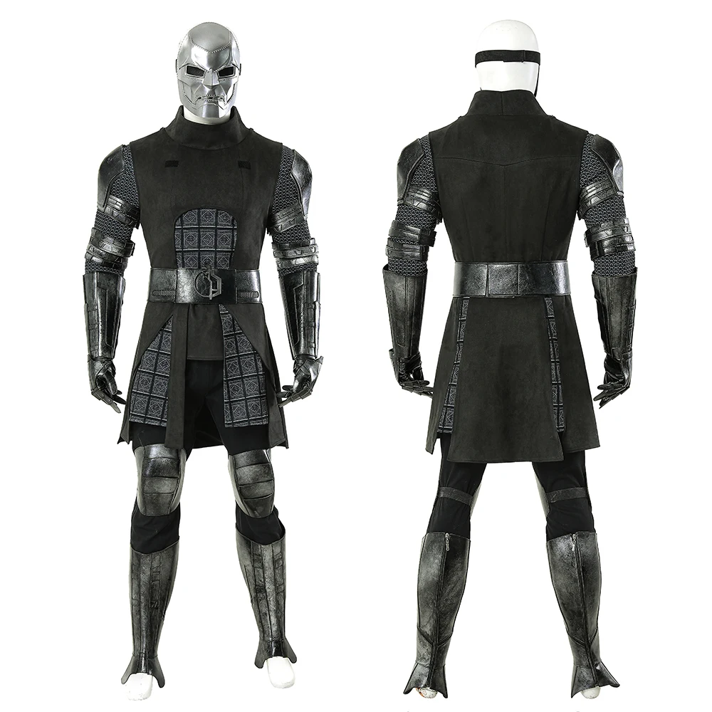 New Doctor Doom Cosplay Costume Black Cloak Mask Armor Set Mens Superhero Role Play Uniform Halloween Carnival Outfit view 4