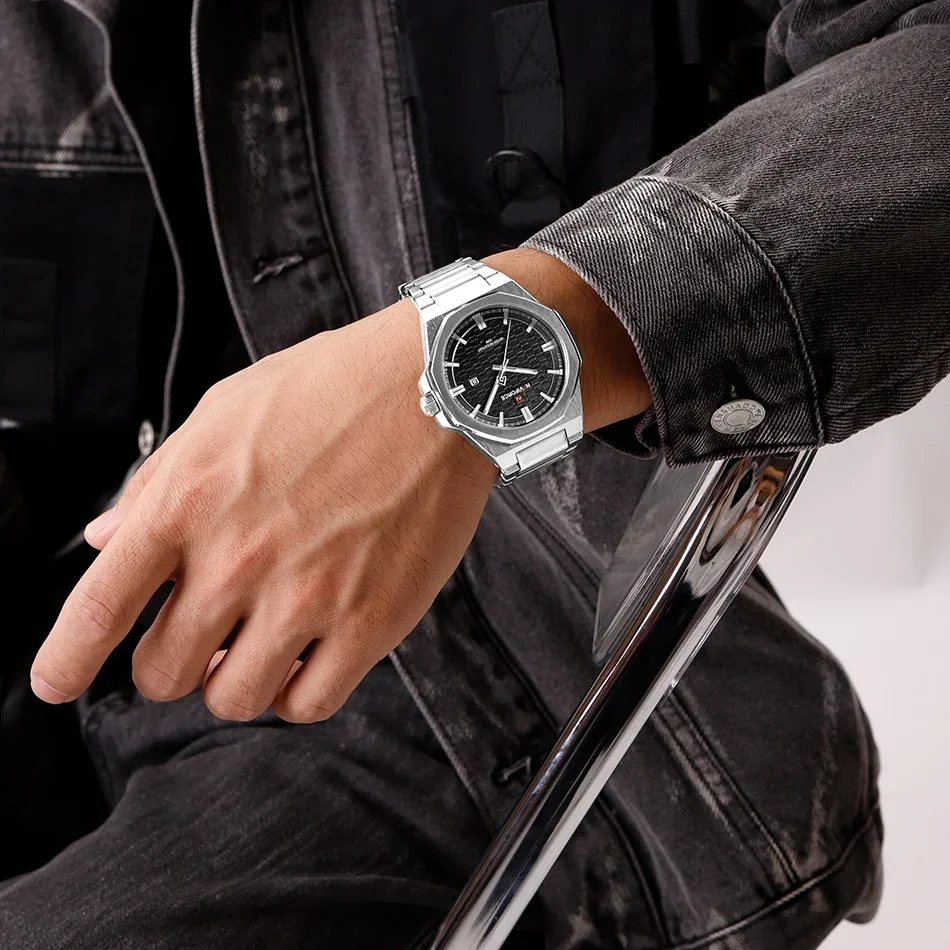 NAVIFORCE NF9245 Top Luxury Brand Steel Band Quartz Watch Man Japan movement Waterproof Sport Wristwatches