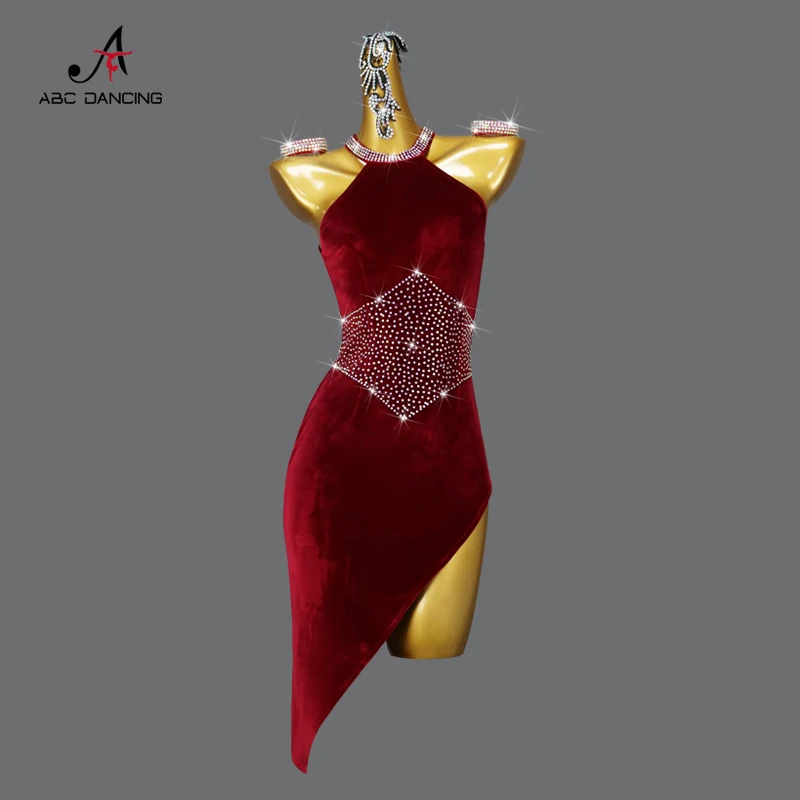 

2024 Red Latin Dance Dress Sexy Girls Skirt costume for Party Women Sports Clothes Line Suit Stage Practice Dancewear Customized