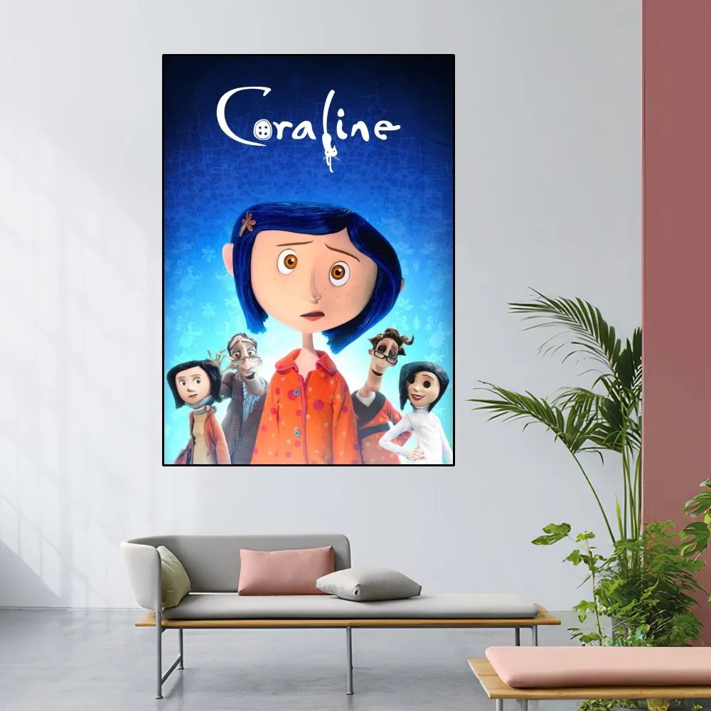 MINISO Coraline Cartoon Poster Home Room Decor soggiorno camera da letto arte estetica pittura murale adesivi