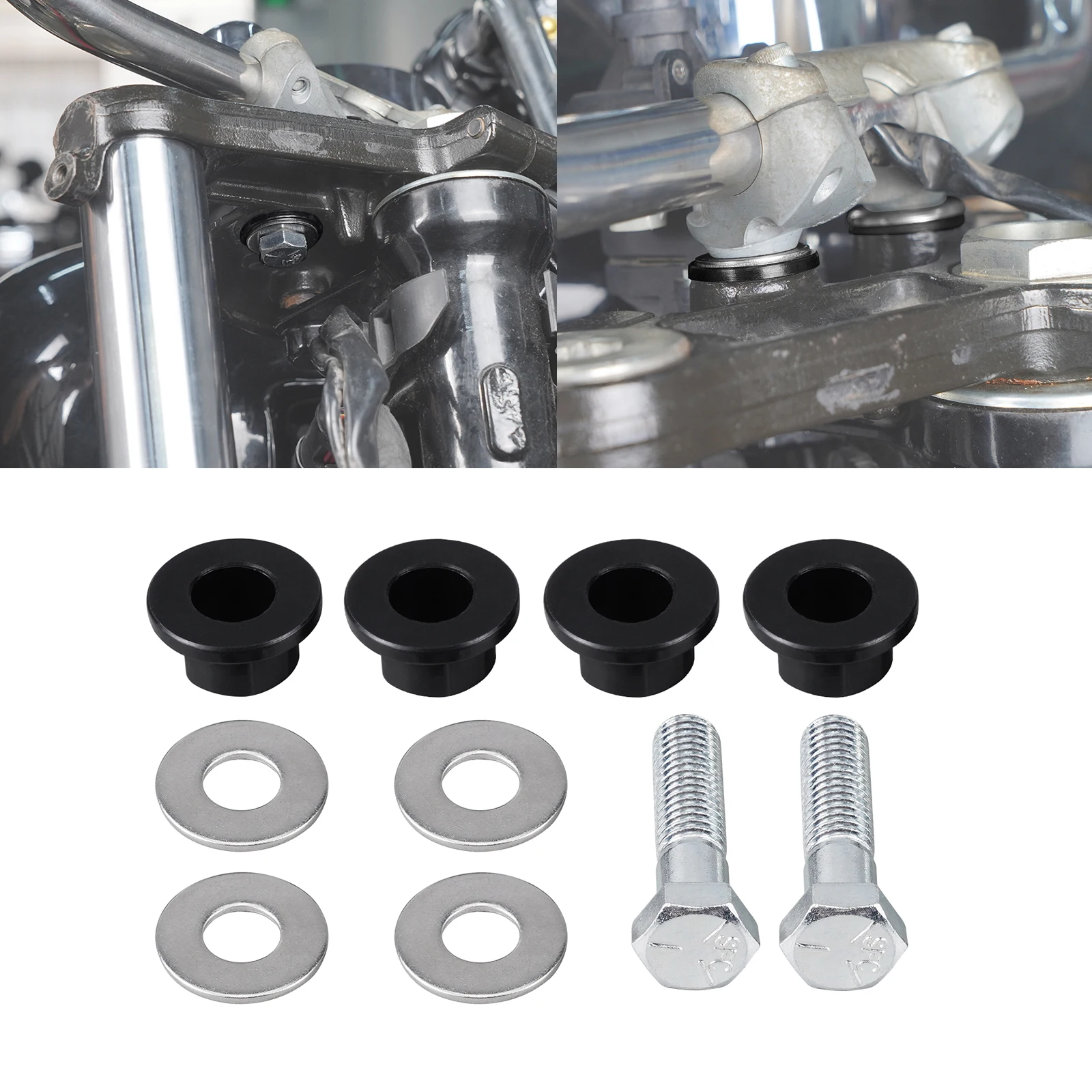 Handlebar Riser Mount Bushings Screws For Harley Fat Boy FLFBS 114 Fat Boy FLFB Heritage Classic FLHC Deluxe FLDE 107 2018-2020