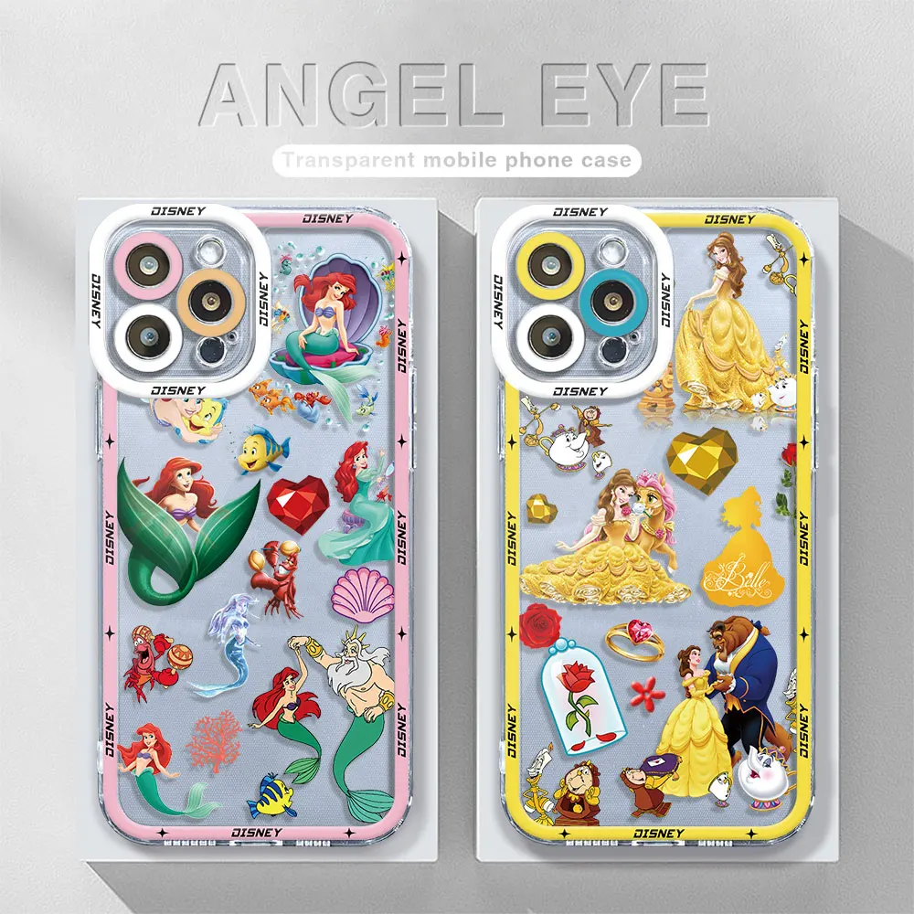 Case for Samsung Galaxy S20FE S21 S23 Ultra S22 Plus S10 Note 20 Ultra 10 Plus Disney Mulan Ariel Pincess Clear Silicone Cover