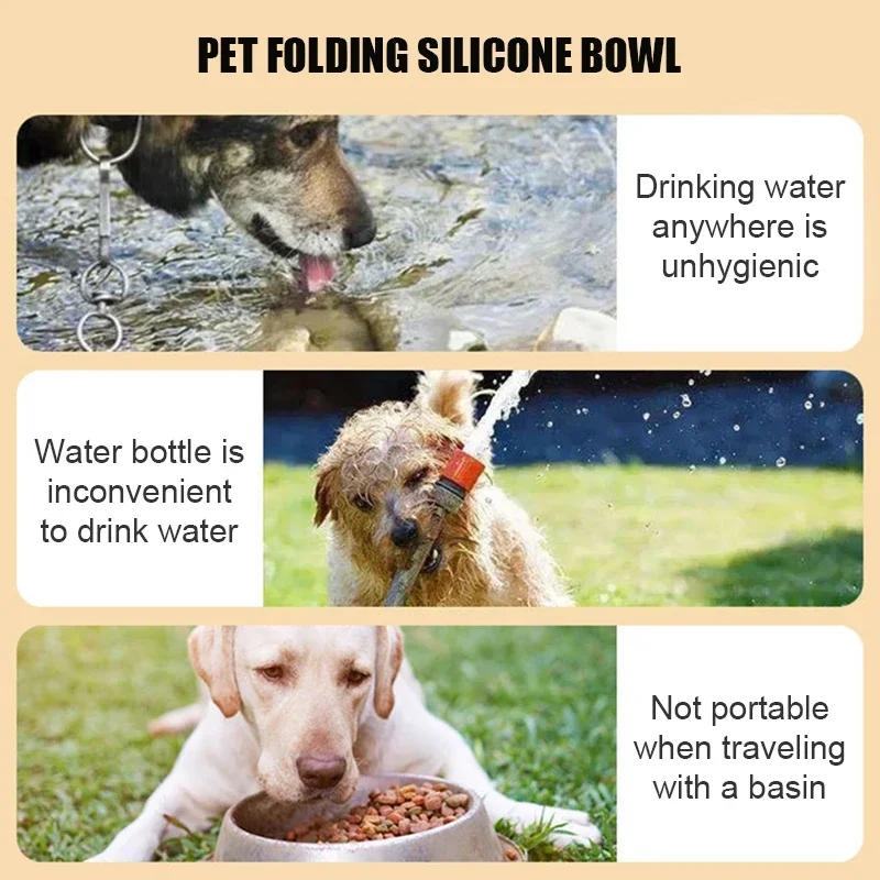 350ML Dog Travel Bowl Silicone Portable Pet Water Bowl for Cat Folding Dog Bowl Food Feeder Pet Drinking Basin