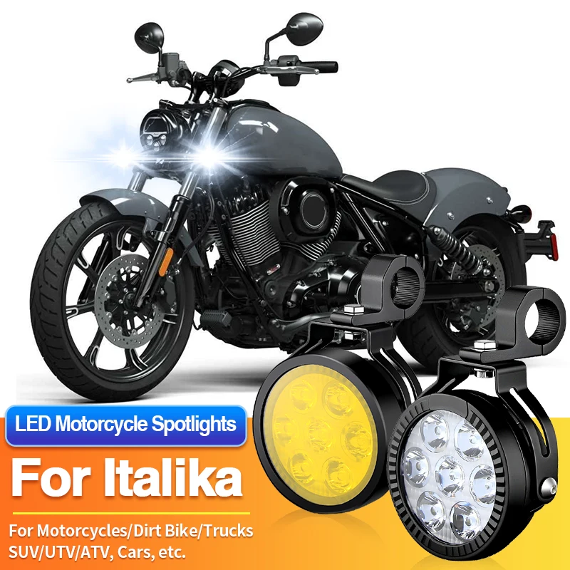 1 Set Universal Motorcycles Headlight LED Fog Light Dual Color Spotlights for Indian Scout/Scout Icon/Springfield/Super Chief