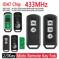 Motorcycle Smart Key 2/3 Button Motorcycle Keyless Remote Key Fob 433MHz for for Honda K35V3 ADV SH 150 Forza 300 125 PCX150