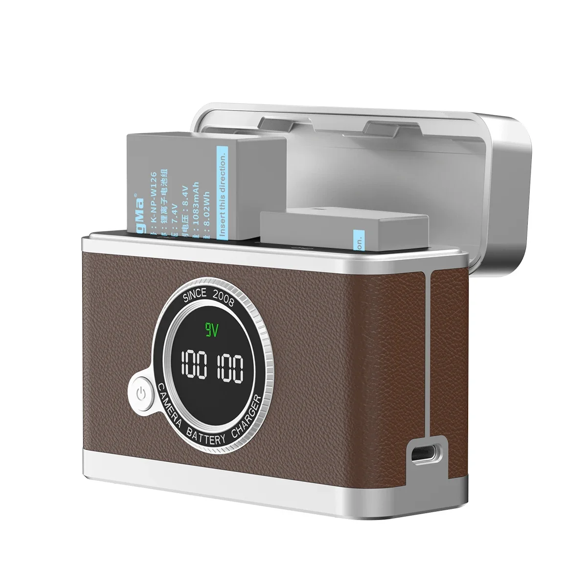 NP-W126S 18W Fast Dual USB Charger for Fujifilm X100VI,X100V,X-S10,X-T30,X-T30II,X-T3,X-Pro3,X100F,X-E4,X-A7 with Smart Display
