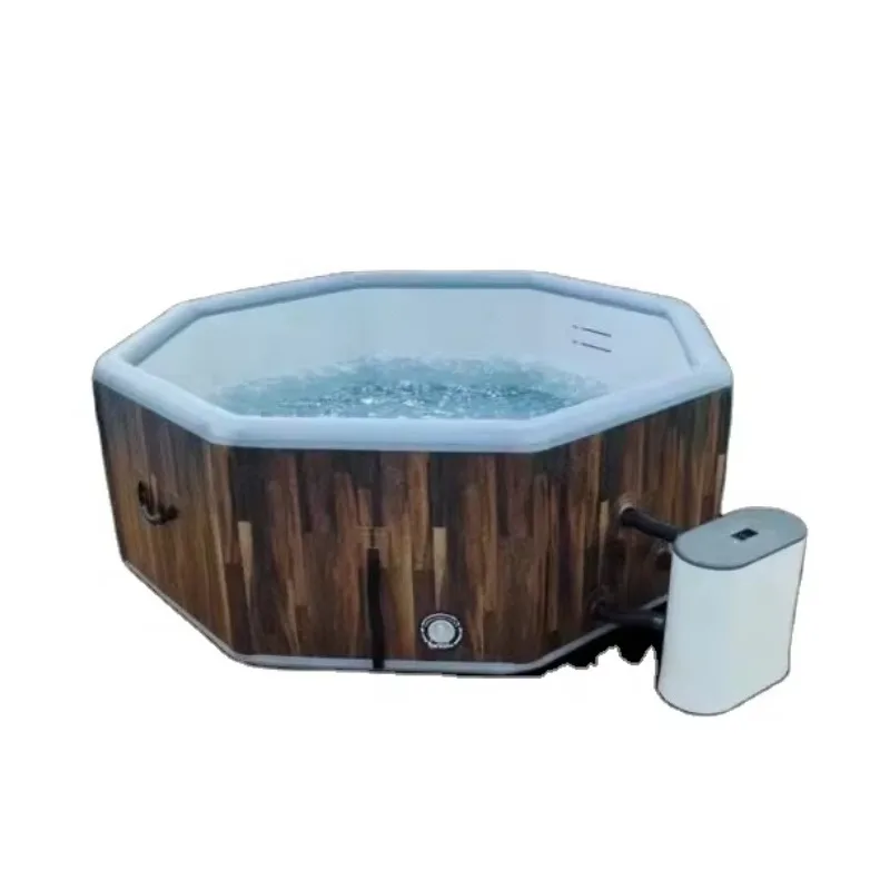 Piscina de masaje de burbujas de calefacción de Spa puro de lujo inflable de alta calidad, piscina de bañera de hidromasaje al aire libre, piscina de Spa familiar sobre el suelo