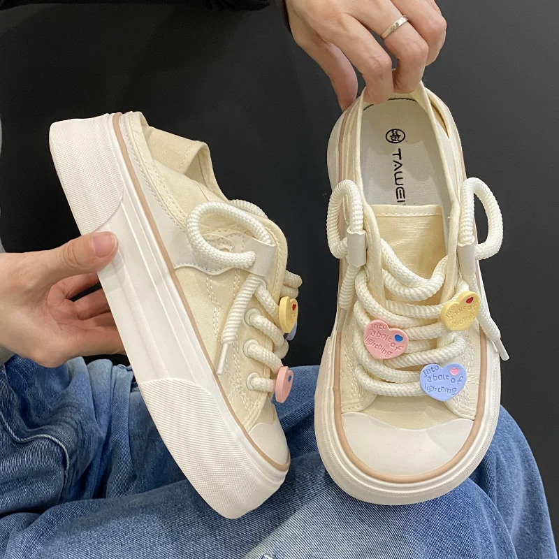 zapatillas Platform Vulcanized Shoes Women Autumn 2023 Trend Breathable Canvas Shoes casual sneaker Comfort Women Shoes tenis