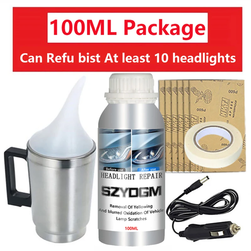 Headlight Chemical Polishing Kit Headlights Liquid Polymer Repair Fluid Polishing The Headlights Car Headlight Restoration Kiti