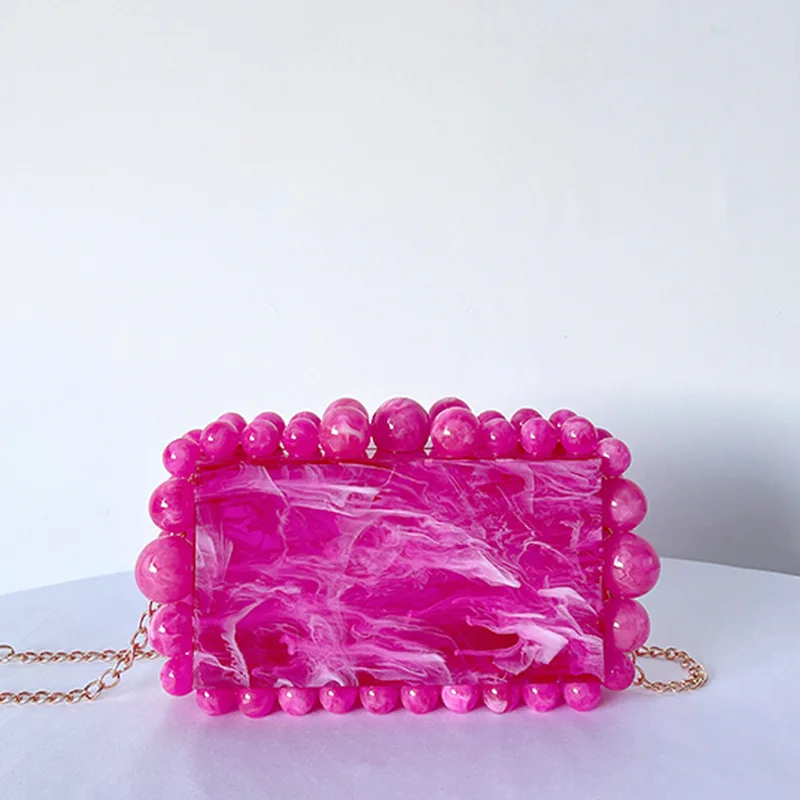 Luxury Design Shoulder Crossbody Bag Fashion New Evening Clutch Bag Ladies Handbag Acrylic Transparent Small Square Bag Female image 3