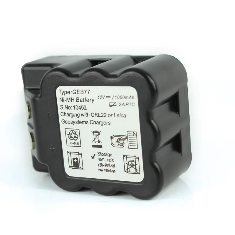 100% 호환 GEB77 12.0V 1000mAh NI-MH 배터리 충전식 배터리는 Leica 측량 장비에 사용할 수 있습니다.