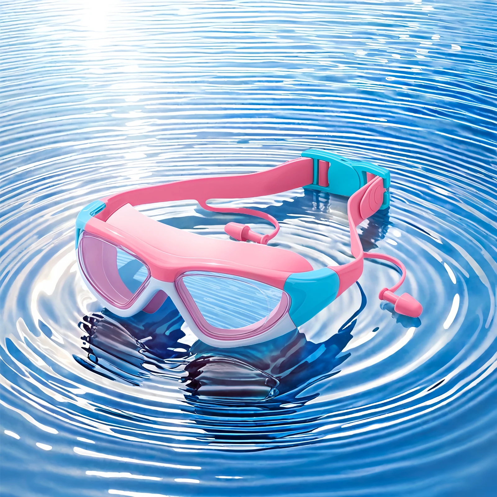 

Pink Swimming Goggles & Swim Cap Set, Anti-Fog UV Protection, Waterproof Clear Lens for Women & Adults