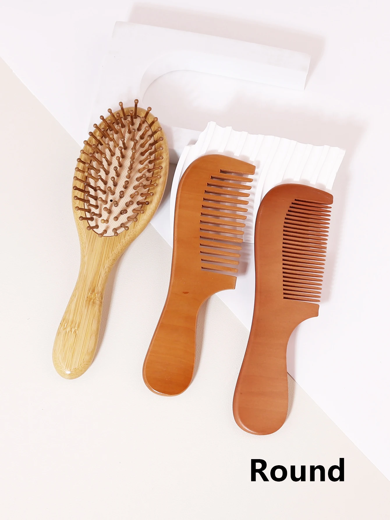 3 pieces of wood design hair combs, anti-static massage wood air cushion combs, wood hair comb set Special for real hair wigs